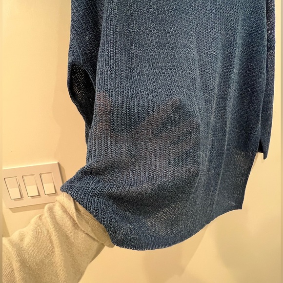 J.Jill Mai Textured Pullover. Harbor Blue. MP. - Picture 6 of 9